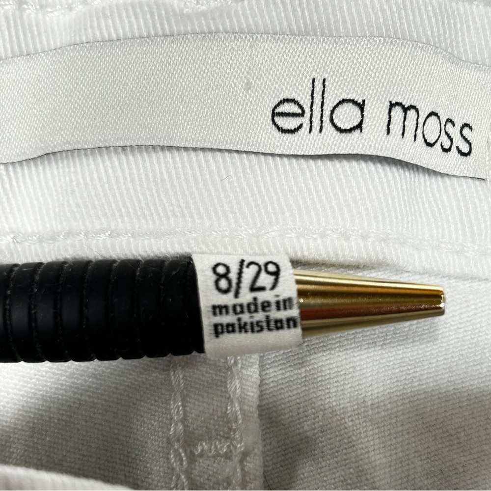 Ella Moss High Waist Straight Ankle White Jeans Womens Size 8 29 Juniors - Picture 7 of 10